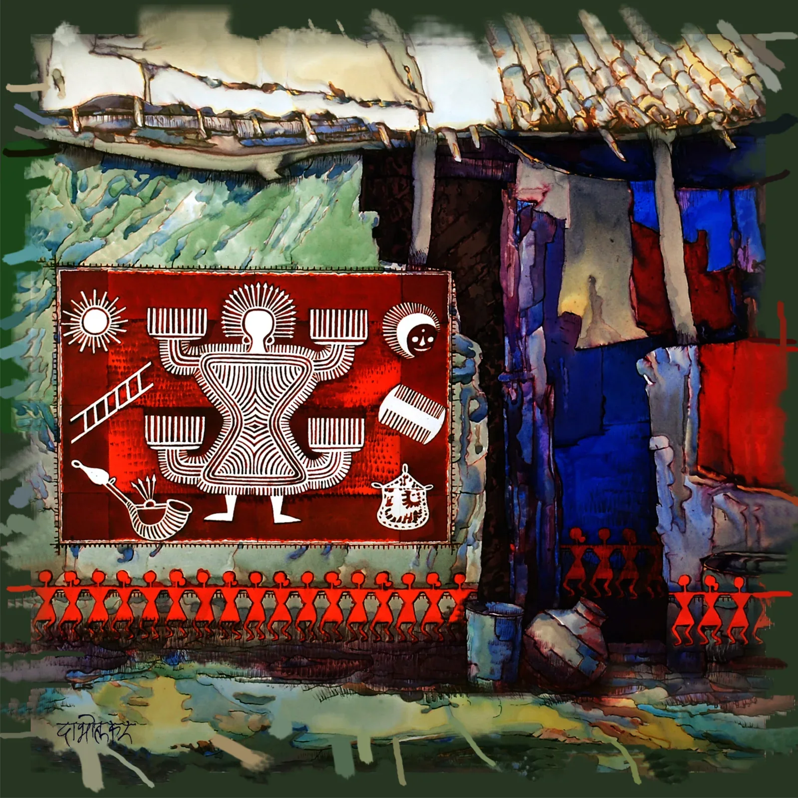 Warli House by Arun Dabholkar