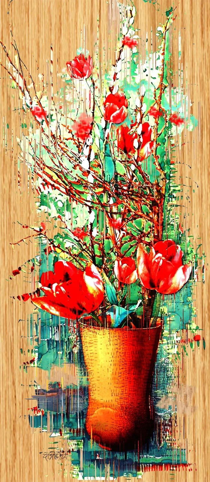 Aesthetic Wooden Flower Pot – Timeless Natural Beauty by Arun Dabholkar